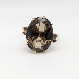 smokey topaz gold ring vintage